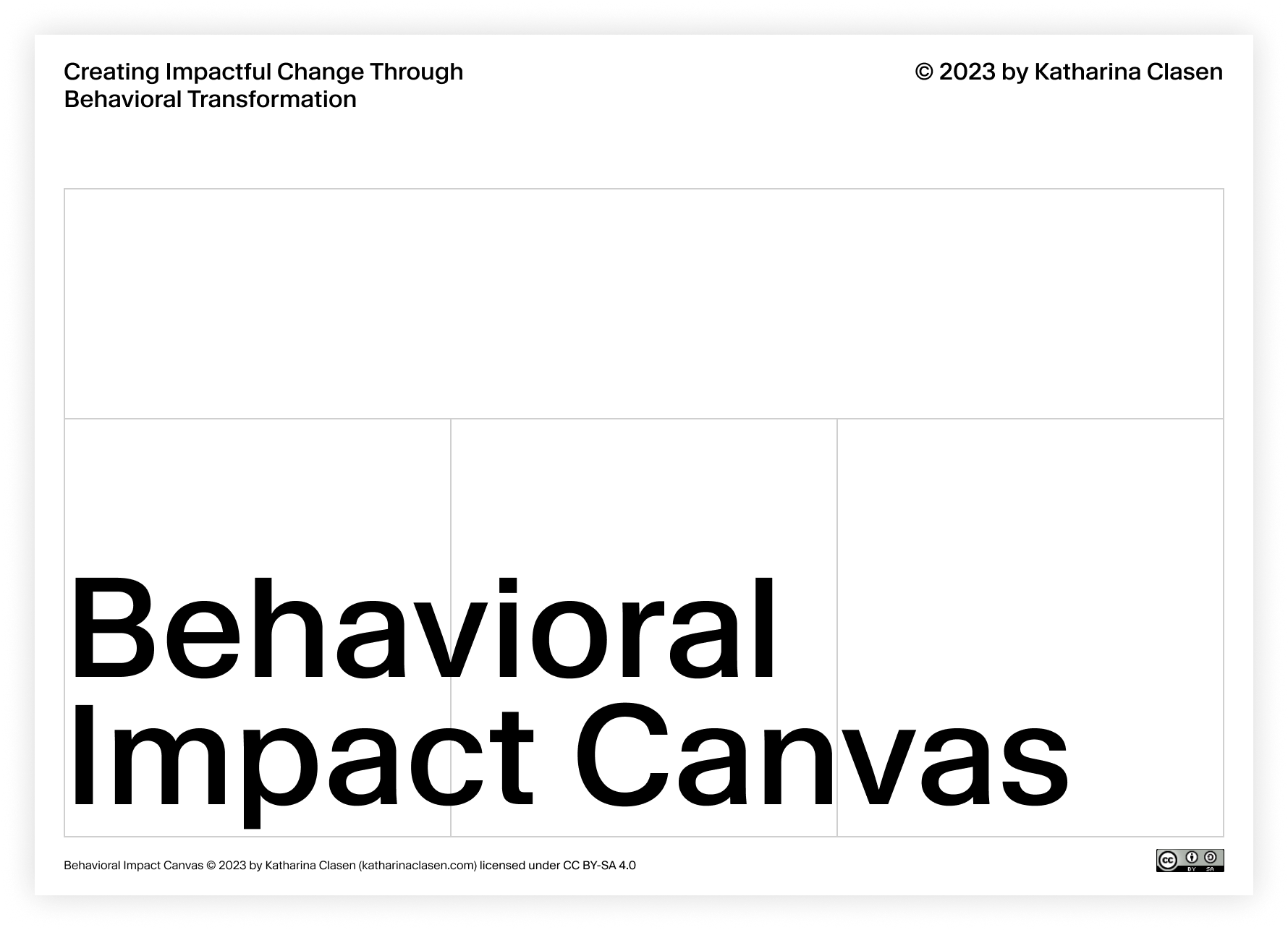 Title page of the Behavioral Impact Canvas