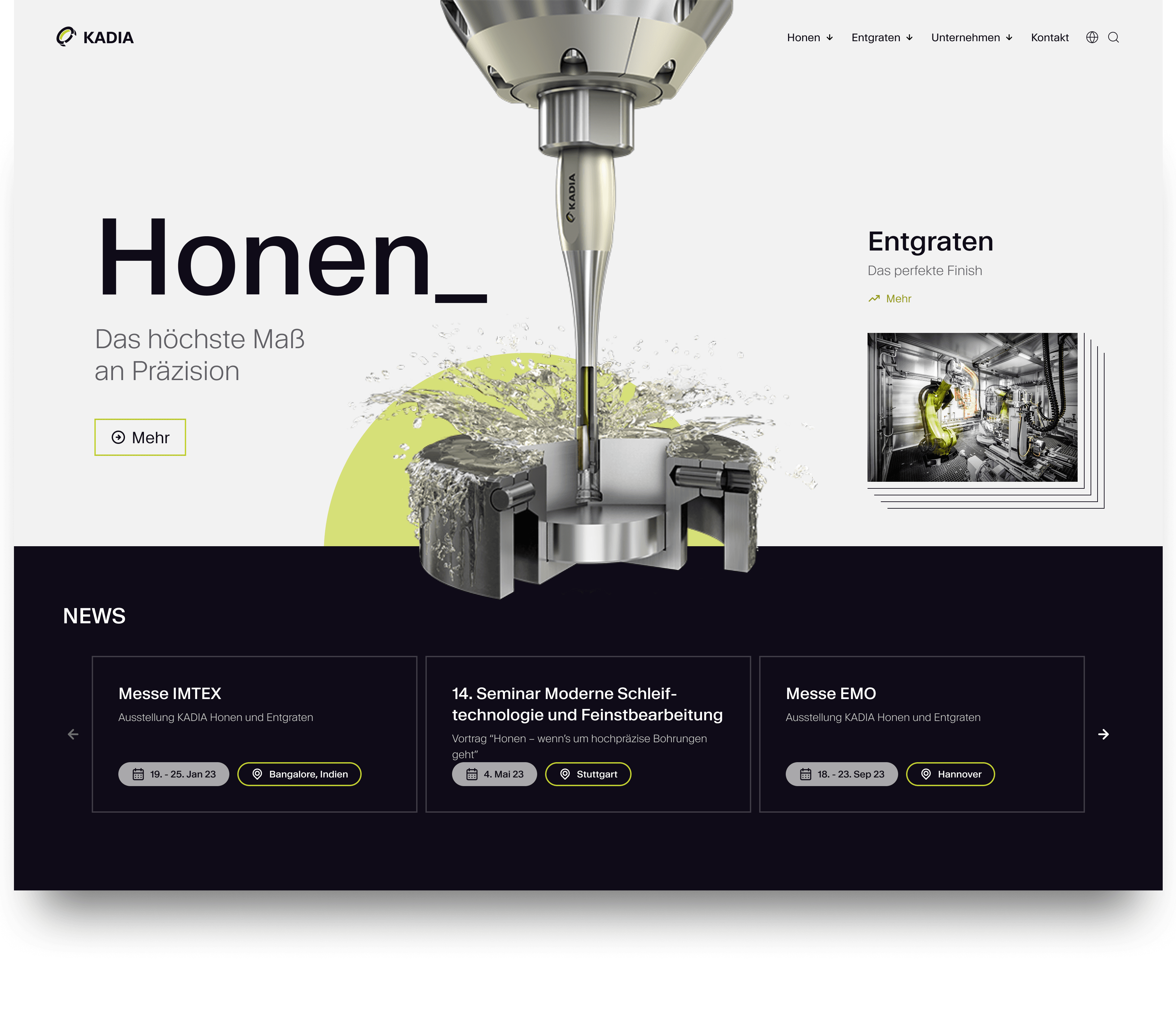 One of the drafts for the KADIA website
