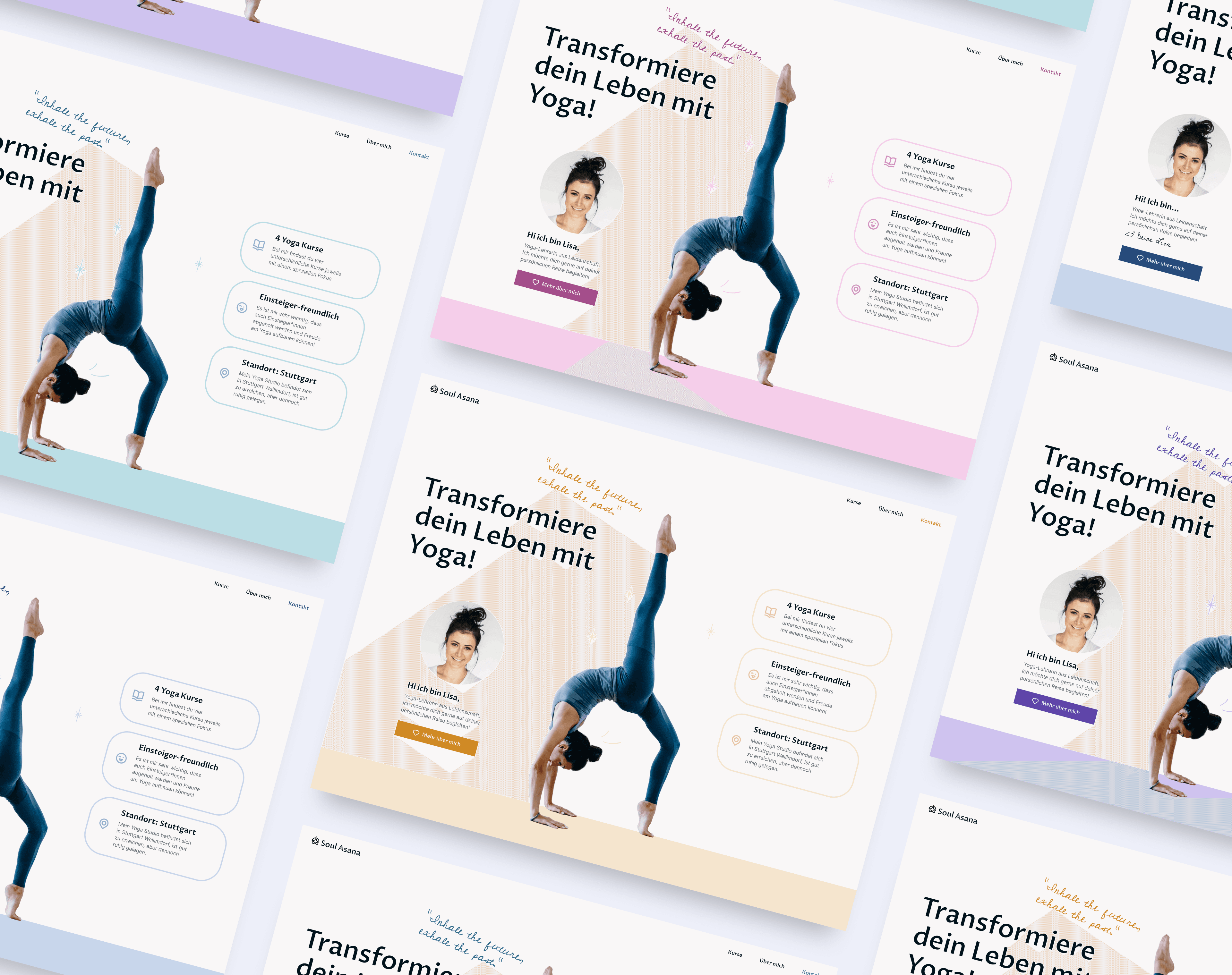 Drafts for a yoga studio homepage