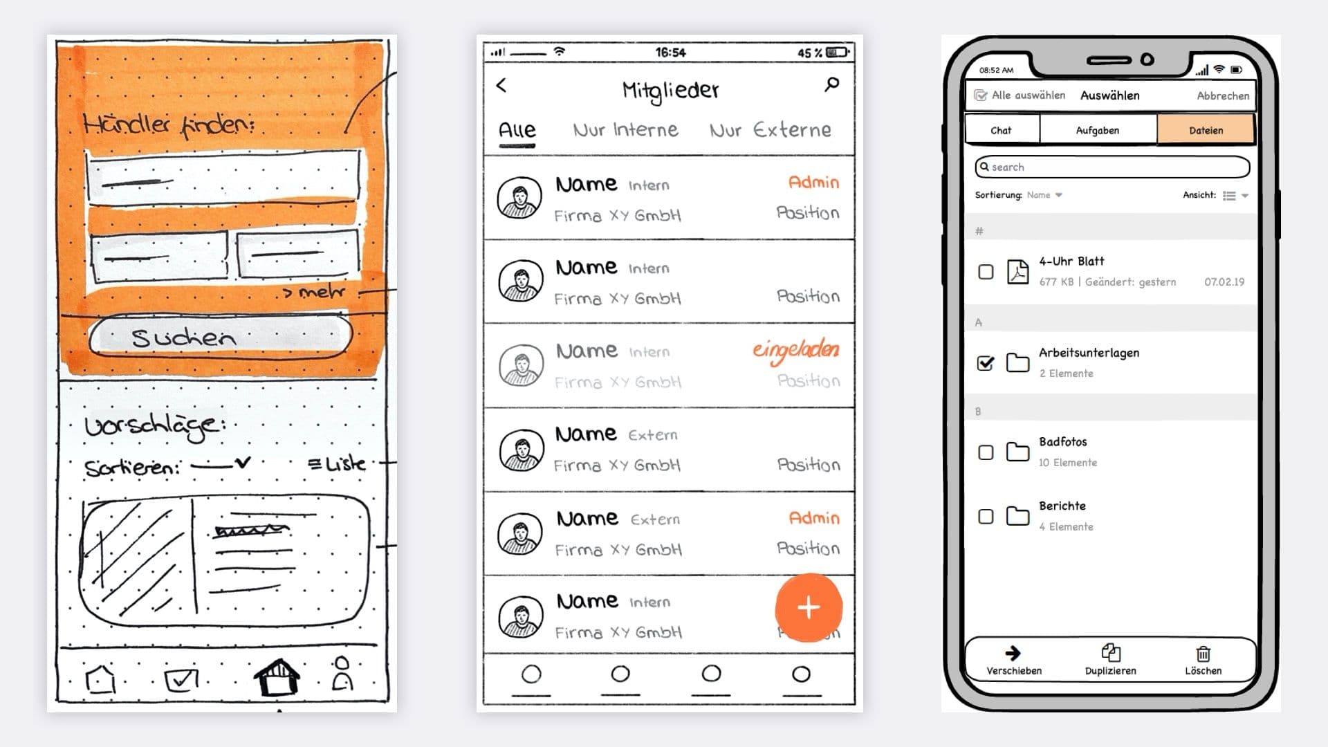 Over the course of the project I wireframed several hundred of screens – from hand-drawn to Balsamiq Wireframes