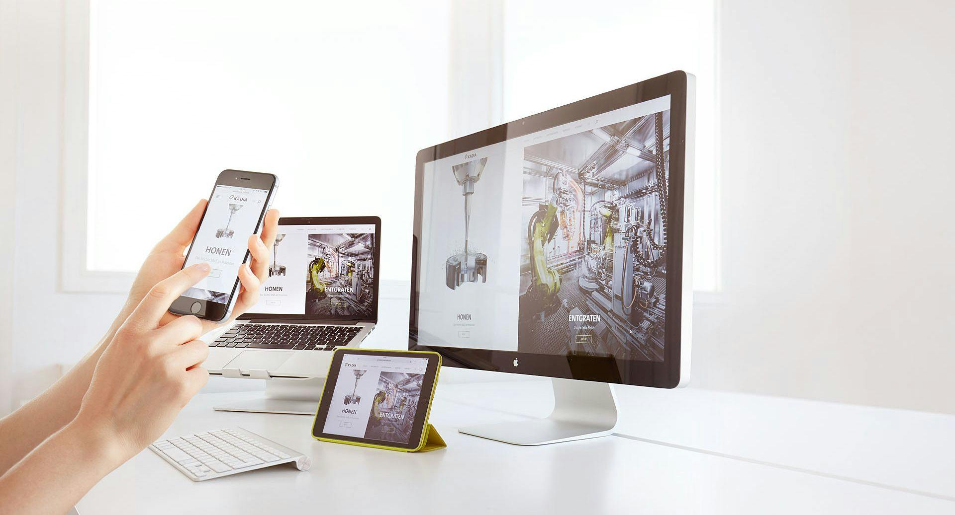 Image with different devices and the KADIA Website